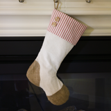 Christmas Stockings with Red Ticking Accents - Trio B
