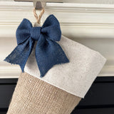 Blue Ticking Christmas Stocking - Style A