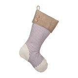 Blue Ticking Christmas Stocking - Style B