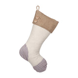 Blue Ticking Christmas Stocking - Style E