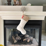 Quilted Stocking with Red Cuff - Style F