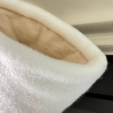 BurlapBabe white quilted Christmas stocking with cream muslin lining and soft padded texture