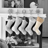 Blue Ticking Christmas Stocking - Style E