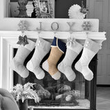 Blue Ticking Christmas Stocking - Style C