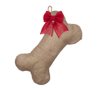 Natural Burlap Dog Bone Stocking