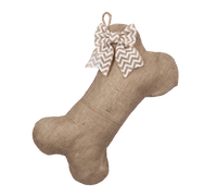 Natural Burlap Dog Bone Stocking