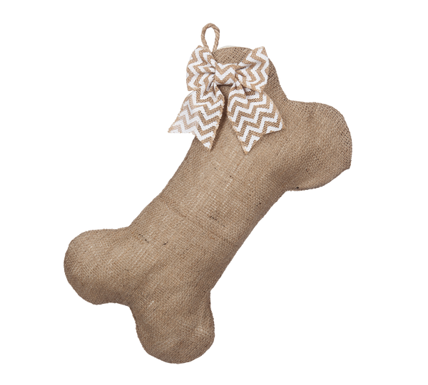 Natural Burlap Dog Bone Stocking