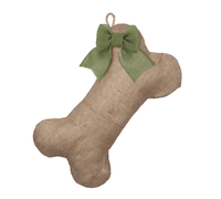 Natural Burlap Dog Bone Stocking