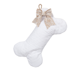 White Quilted Dog Bone Stocking