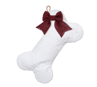 White Quilted Dog Bone Stocking