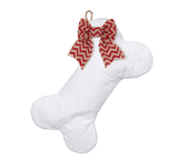 White Quilted Dog Bone Stocking