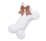 White Quilted Dog Bone Stocking