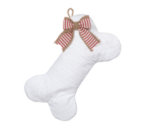 White Quilted Dog Bone Stocking