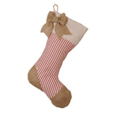 Christmas Stockings with Red Ticking Accents - G