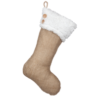 Classic Burlap Stocking - Burlap with Faux Fur Cuff