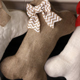 Natural Burlap Dog Bone Stocking