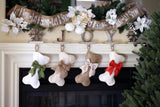 Mini-Bone Natural Burlap Stocking with Optional Bow - Pet Stocking