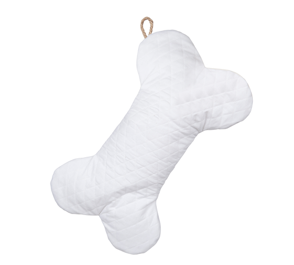 White Quilted Dog Bone Stocking
