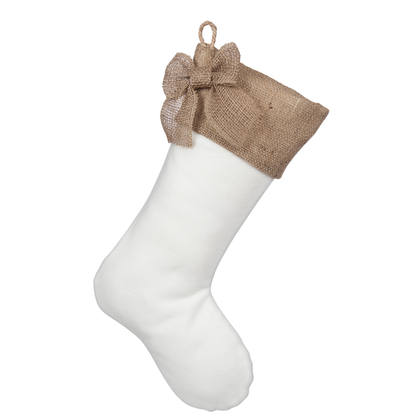 Christmas Stocking with Burlap Accents - Madison A