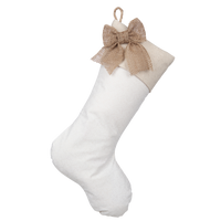 Christmas Stocking with Burlap Accents - Madison D