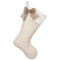 Quilted Stockings with Burlap Bow