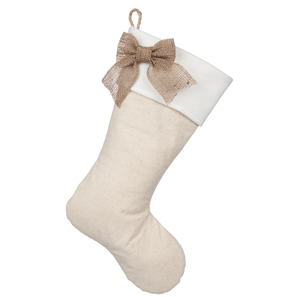 Quilted Stockings with Burlap Bow