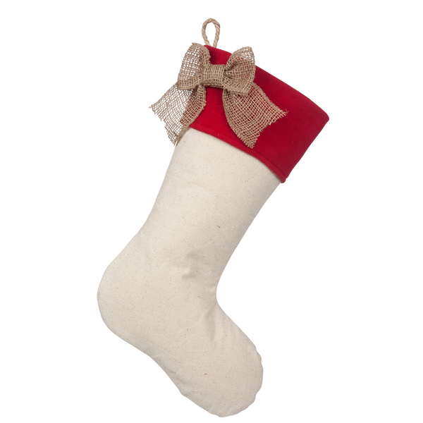 Quilted Stocking with Red Cuff - Style B