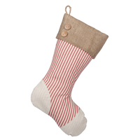 Christmas Stockings with Red Ticking Accents - E