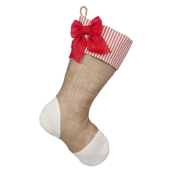 Christmas Stockings with Red Ticking Accents - Trio A