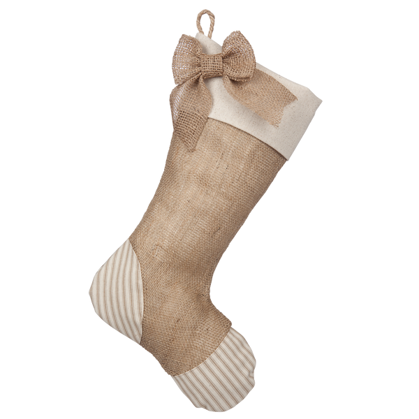 Taupe Ticking Stocking - A