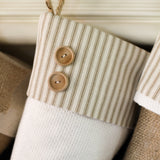 Taupe Ticking Stocking - B