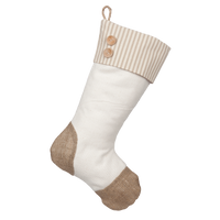 Taupe Ticking Stocking - B