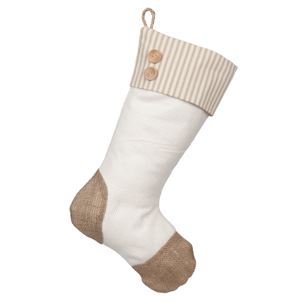 Taupe Ticking Stocking - B