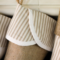 Taupe Ticking Stocking - C