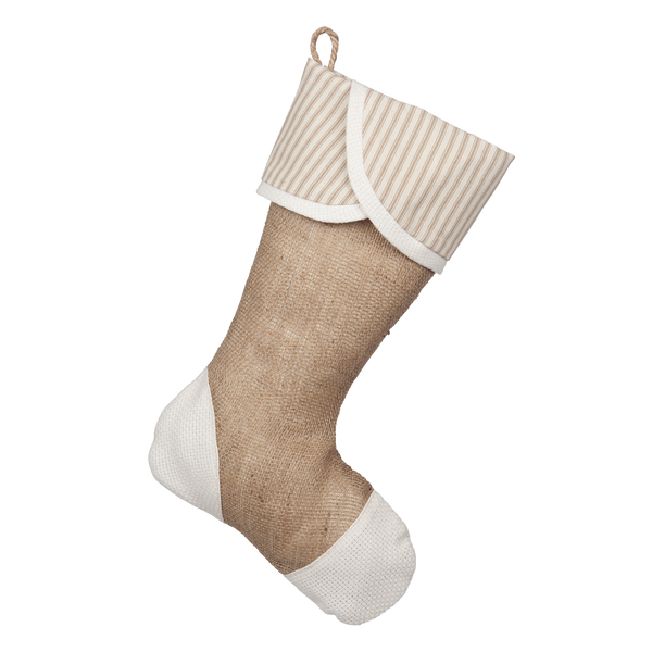 Taupe Ticking Stocking - C