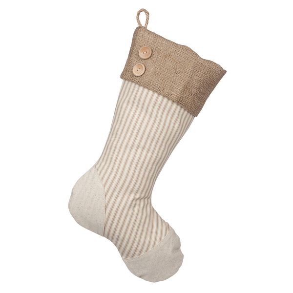 Taupe Ticking Stocking - D