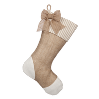 Taupe Ticking Stocking - E