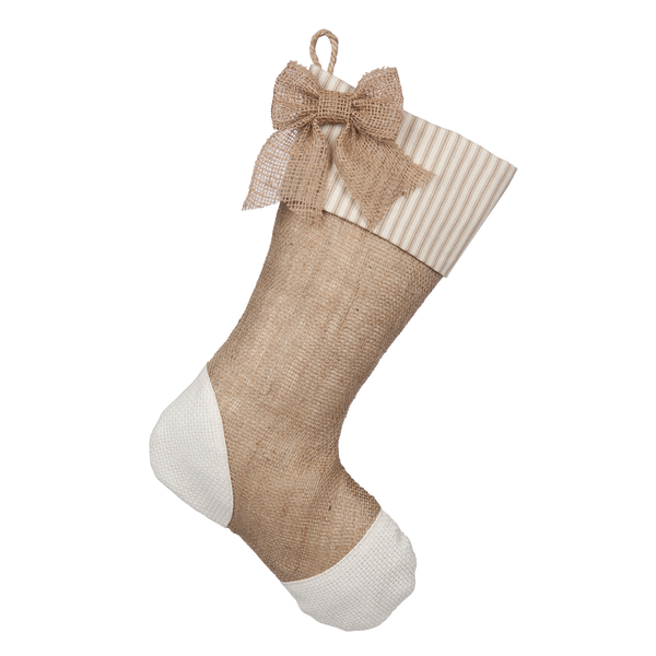 Taupe Ticking Stocking - E