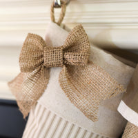 Taupe Ticking Stocking - F