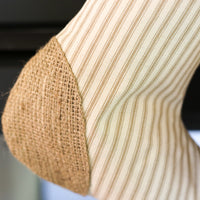 Taupe Ticking Stocking - F