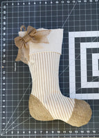 Taupe Ticking Stocking - F