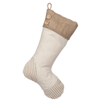 Taupe Ticking Stocking - H