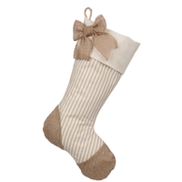 Taupe Ticking Stocking - F