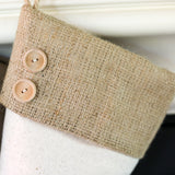 Taupe Ticking Stocking - H