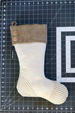 Taupe Ticking Stocking - H