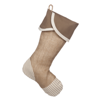 Taupe Ticking Stocking - G