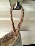 Classic Burlap Stocking - Burlap with Scallop White Holly Cuff