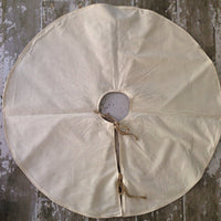 48" Inch Ivory Burlap Christmas Tree Skirt