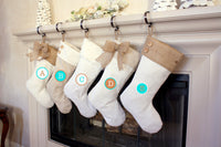 Christmas Stocking with Burlap Accents - Madison F