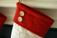 Quilted Stockings Set with Red Cuff